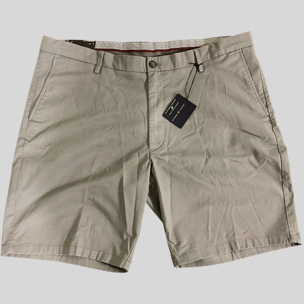 Joseph Abboud Men's 42 Chino Shorts Comfort Stretch Steel Gray Khaki 9 in Inseam